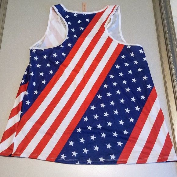 American Flag Racer-Back Tank Top Shirt sz L - Picture 3 of 7